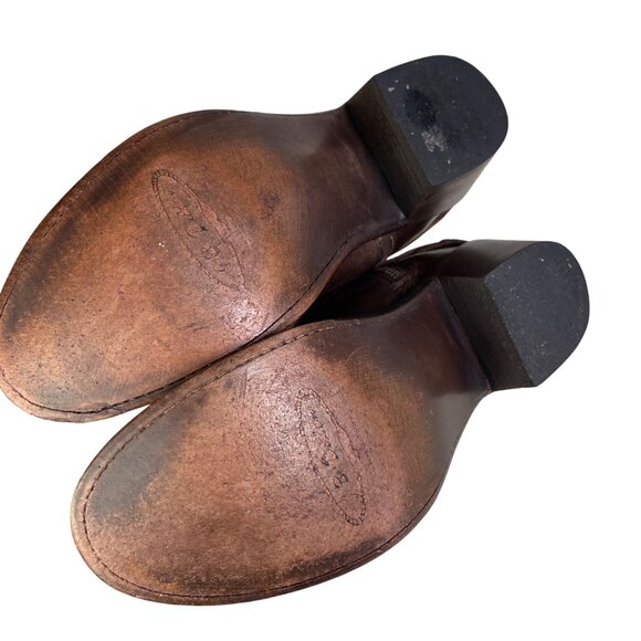 J.B. Dillon Womens 9B Brown Leather Ankle heeled Boots Zipper Adjustable Mexico - Picture 5 of 14